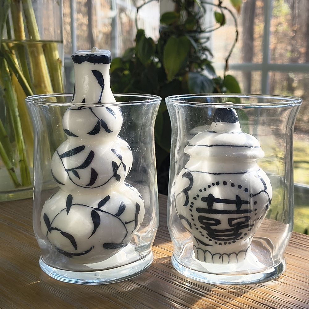 Chinoserie Decorative Candle Set